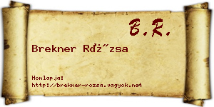 Brekner Rózsa névjegykártya